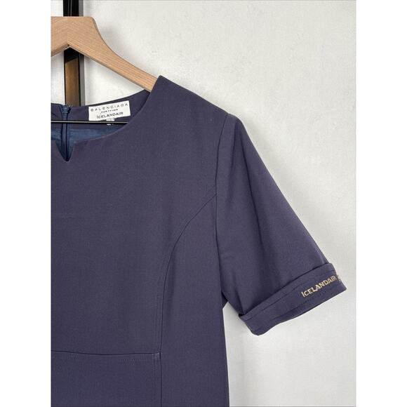 VTG Balenciaga for Icelandair Flight Attendant Uniform Dress EU 46 US 14 Blue - Picture 5 of 11